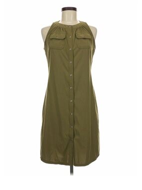 Athleta Olive Sleeveless Button-Down Mini Dress